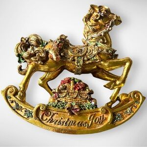 SAN FRANCISCO MUSIC BOX COMPANY GOLDEN‎ OPULENCE MUSICAL ROCKING HORSE